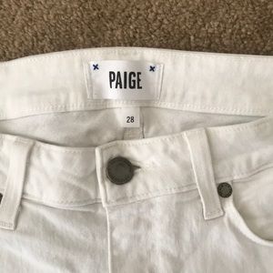 White Skinny straight leg Paige jeans